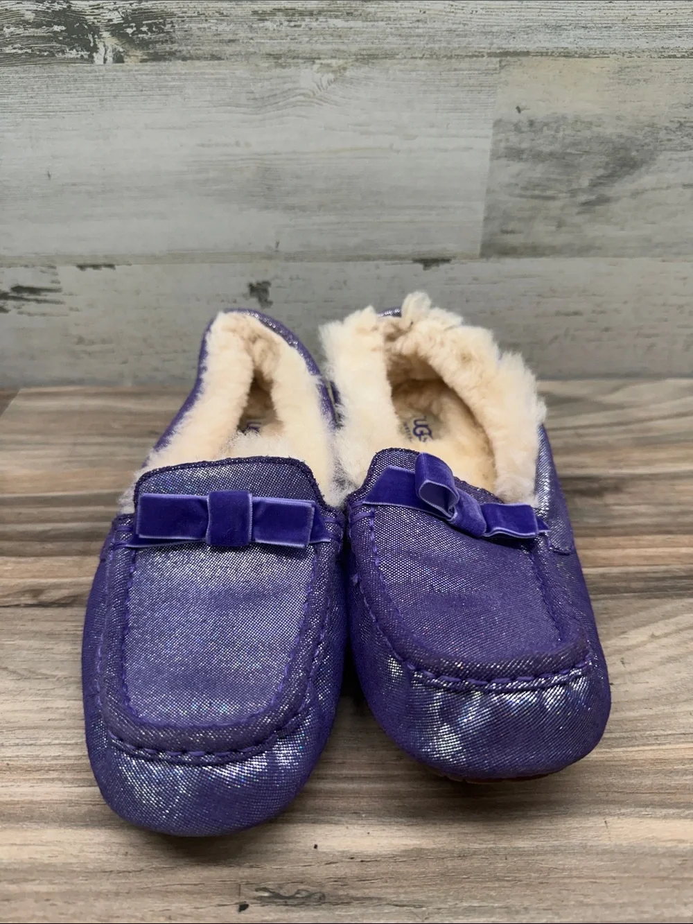 Ugg Australia Annmarie Moccasin Kid Size 6 36EU 1003086K Petunia Purple Slippers